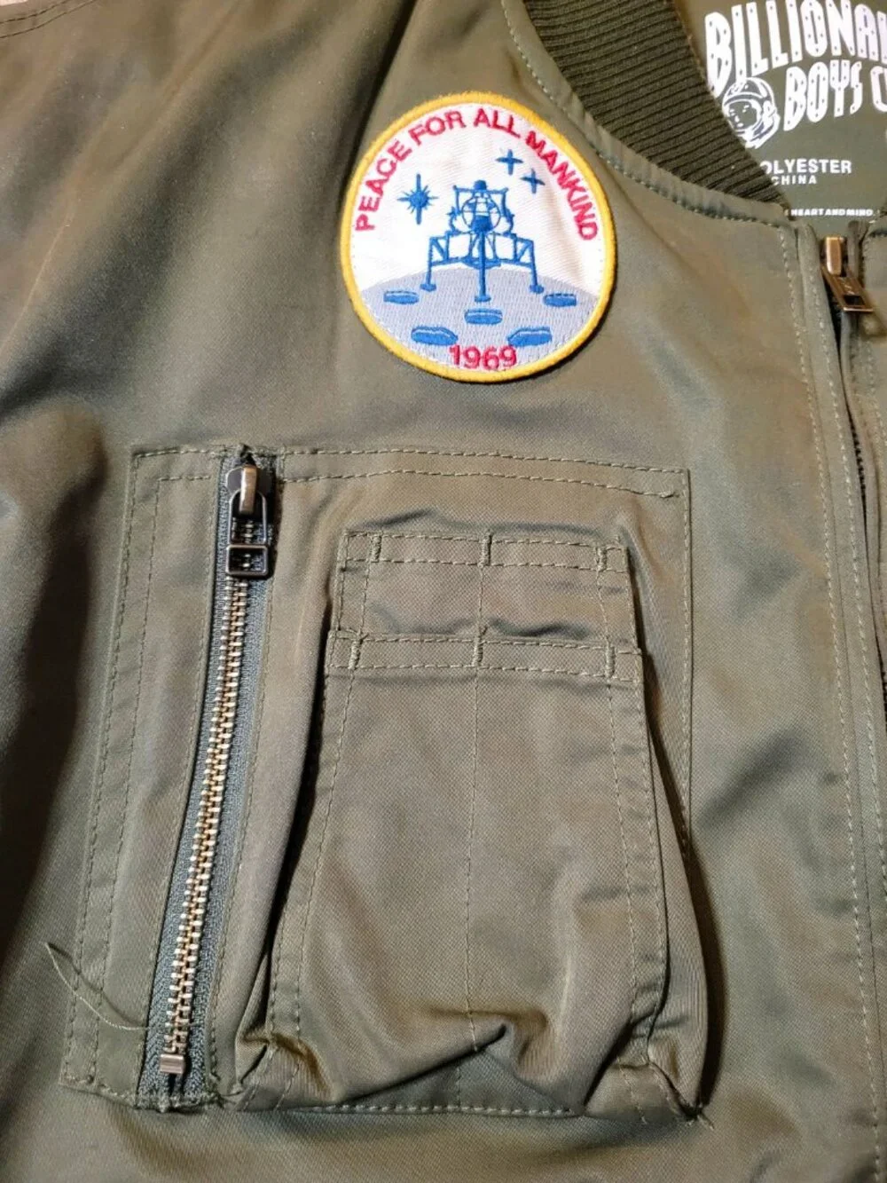 Billionaire Boys Club Apollo Vest Mens XL Peace Tranquility Embroidered Patches